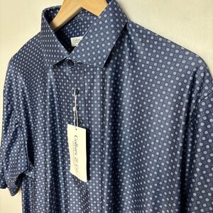 Collars & Co Men's Large Featherweight Flex Relaxed Polo Shirt Dark Tide NEW